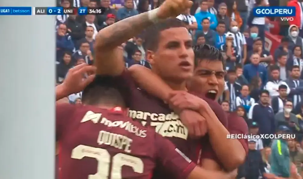 Succar marcó el segundo gol de Universitario. Foto: captura GolPerú