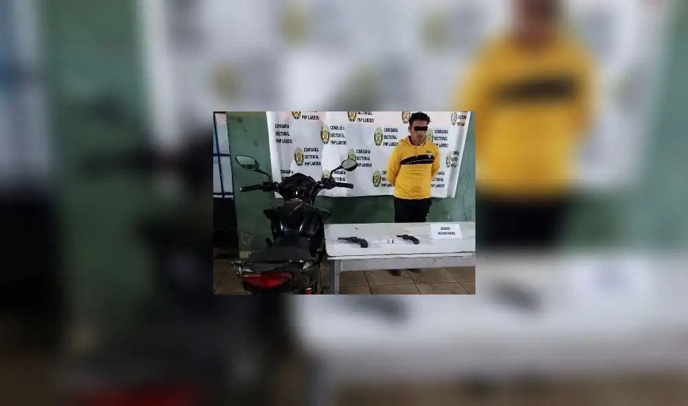 Se recuperó la motocicleta y se incautaron dos armas de fuego. Foto: PNP