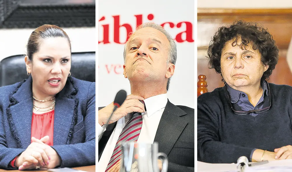 Hora de sustentar. La congresistas Digna Calle y Susel Paredes expondrán sus iniciativas. En el medio de ellas, Nano Guerra García, presidente de la comisión. Foto: composición/ difusión Hora de sustentar. La congresistas Digna Calle y Susel Paredes expondrán sus iniciativas. En el medio de ellas, Nano Guerra García, presidente de la comisión. Foto: composición/ difusión