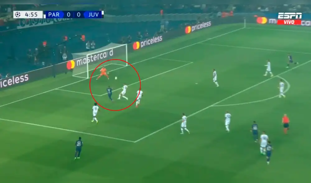 Kylian Mbappé anotó el 1-0 de PSG sobre Juventus por la Champions League. Foto: captura ESPN