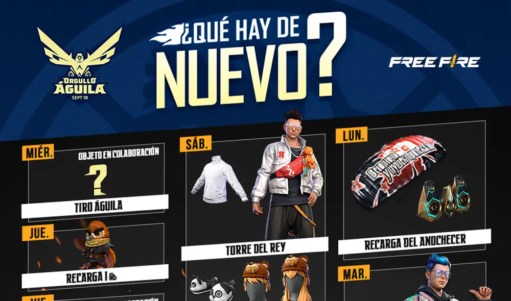 Las actividades de la agenda semanal estarán disponibles en Free Fire y Free Fire Max en simultáneo. Foto: Free Fire