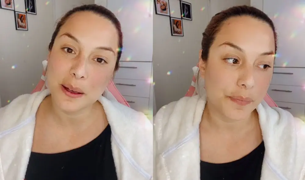 Natalia Salas durante su live en Instagram. Foto: captura Instagram