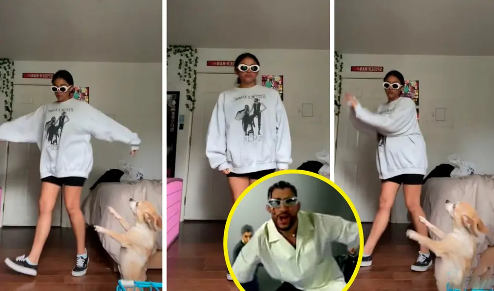 El mismo Bad Bunny quedó impresionado con la escena de baile, la cual fue difundida por la joven en redes sociales. Foto: composición LR/TikTok/@bellanjanie