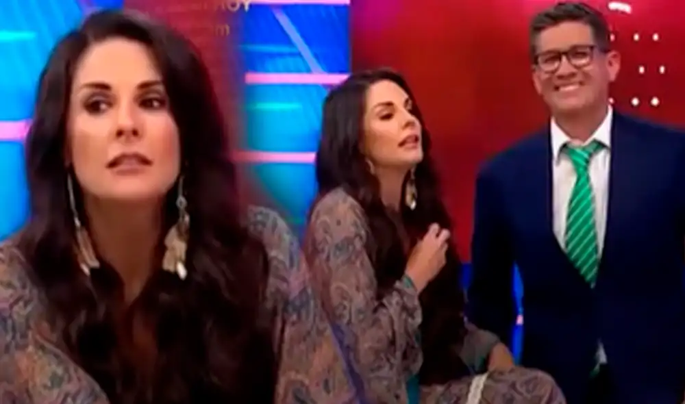 Rebeca Escribens invitó a Erick Osores a presentar una nota sobre Korina Rivadeneira y Mario Hart. Foto: composición/captura América TV