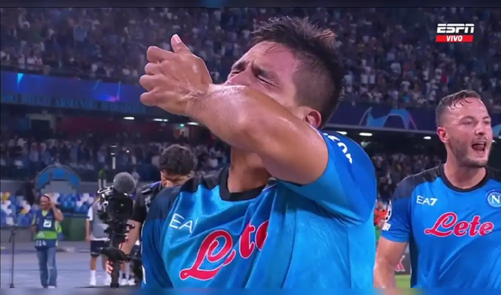 Simeone marcó su primer gol con el Napoli. Foto: captura de ESPN.