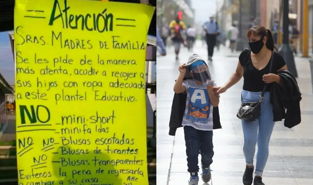 El cartel fue puesto en las afueras del colegio. Foto: composición LR/Noticias ZMG Jalisco/Twitter