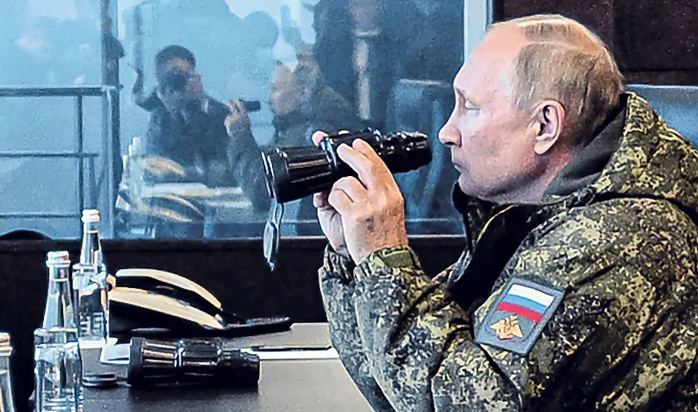 En la mira. El líder ruso lanzó sus amenazas luego de participar en las maniobras militares. Foto: difusión