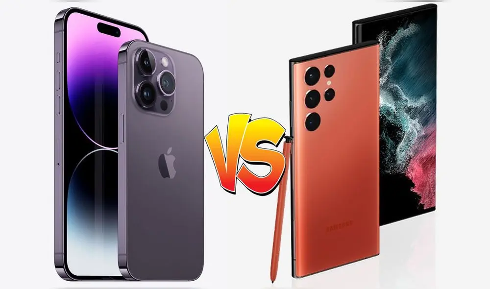 El iPhone 14 Pro Max es el buque insignia de Apple, mientras que el Galaxy S22 Ultra es el móvil premium de Samsung. Foto: composición Apple/Samsung