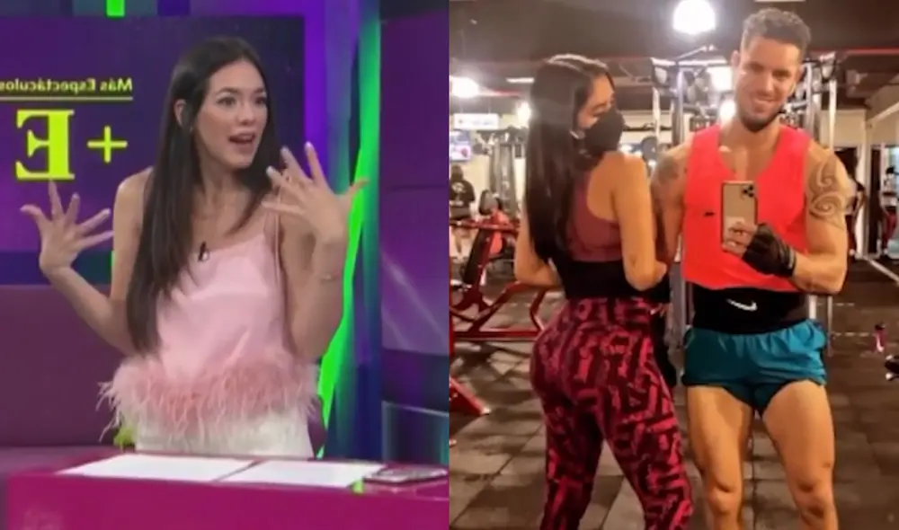 Jazmín Pinedo reaccionó en "Más espectáculos" al nuevo look de Anthony Aranda. Foto: composición LR/capturas de América TV/Instagram/Anthony Aranda