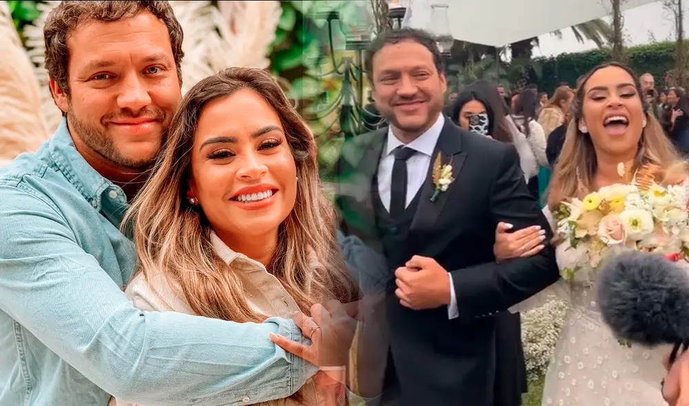 Ethel Pozo y Julián Alexander se dieron el sí después de varios meses de su compromiso. Foto: Composición La República / Fabrizio Oviedo