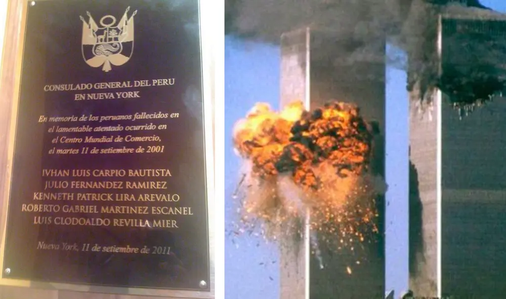 Los peruanos fallecidos el 11 de septiembre fueron homenajeados. Foto: composición LR/Twitter Por las Rutas de la Curiosidad/AFP.