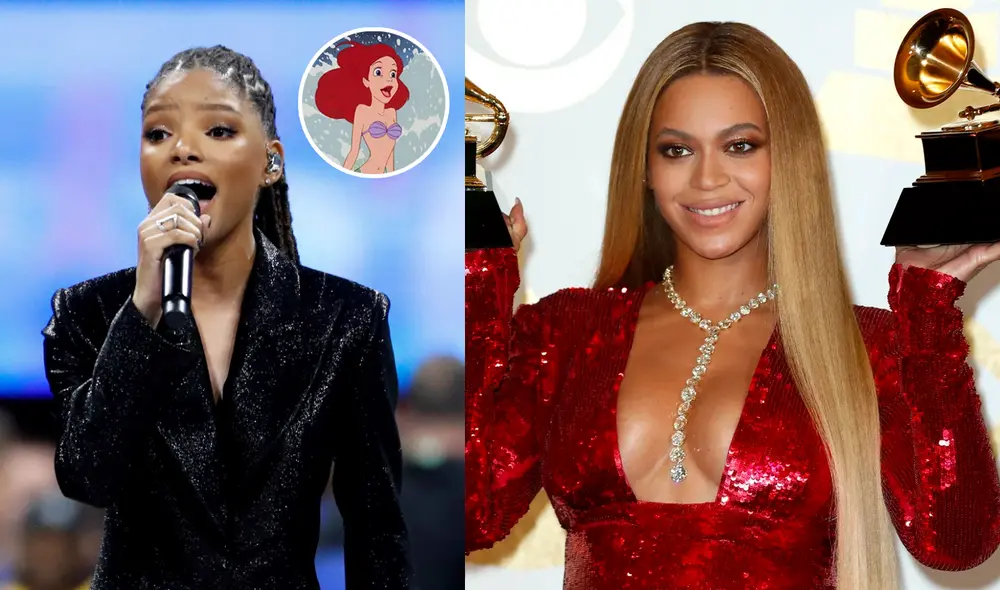 Beyoncé se volvió mentora de la protagonista de "La sirenita", Halle Bailey. Foto: composición LR/EFE/Disney