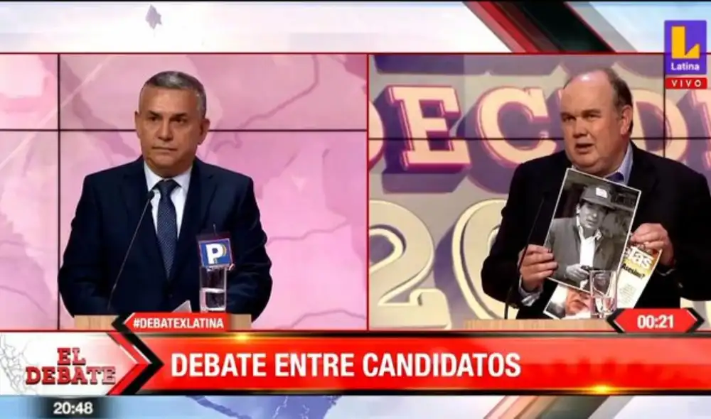 Los candidatos a la alcaldía tuvieron un fuerte intercambio de palabras. Foto: captura Latina. Los candidatos a la alcaldía tuvieron un fuerte intercambio de palabras. Foto: captura Latina.