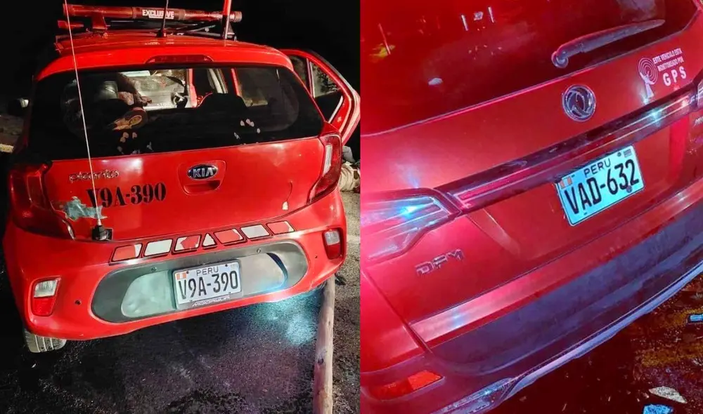 Los vehículos quedaron destrozados producto del impacto. Foto: PNP Los vehículos quedaron destrozados producto del impacto. Foto: PNP