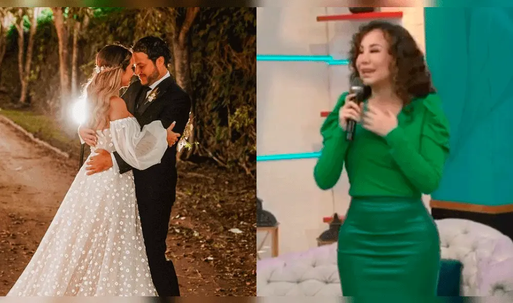 Janet Barboza lloró en la boda de Ethel Pozo y Julián Alexander. Foto: composición LR/Instagram/Ethel Pozo/América TV