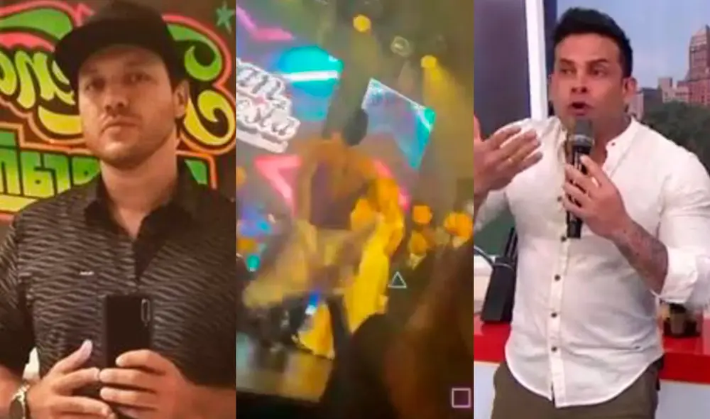 Julián Alexander se disgusta con Christian Domínguez. Foto: captura/América TV