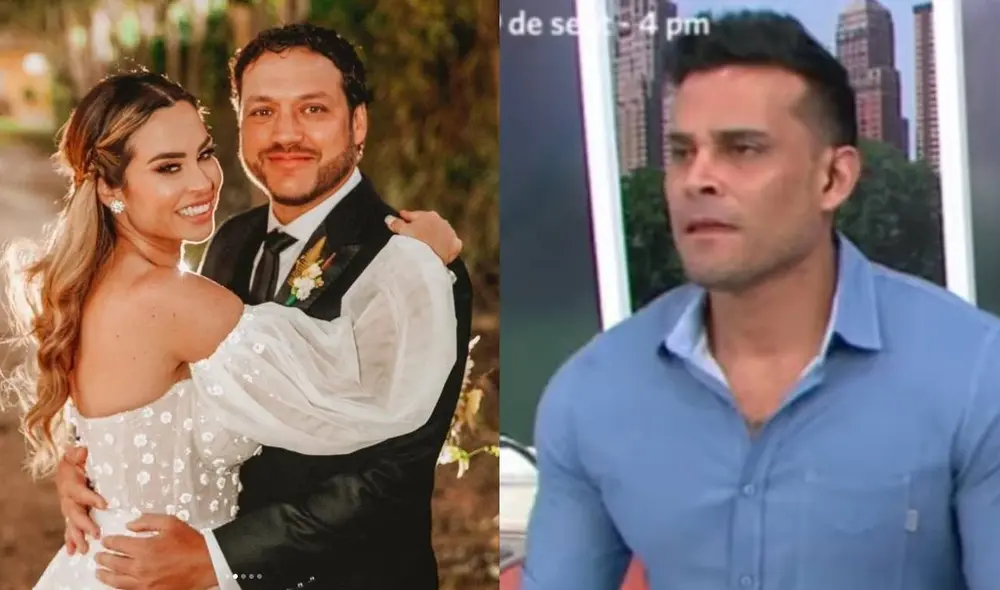 Christian Domínguez generó polémica por su presentación en la boda de Ethel Pozo. Foto: composición/ Julián Alexander/ Instagram/ captura de América TV