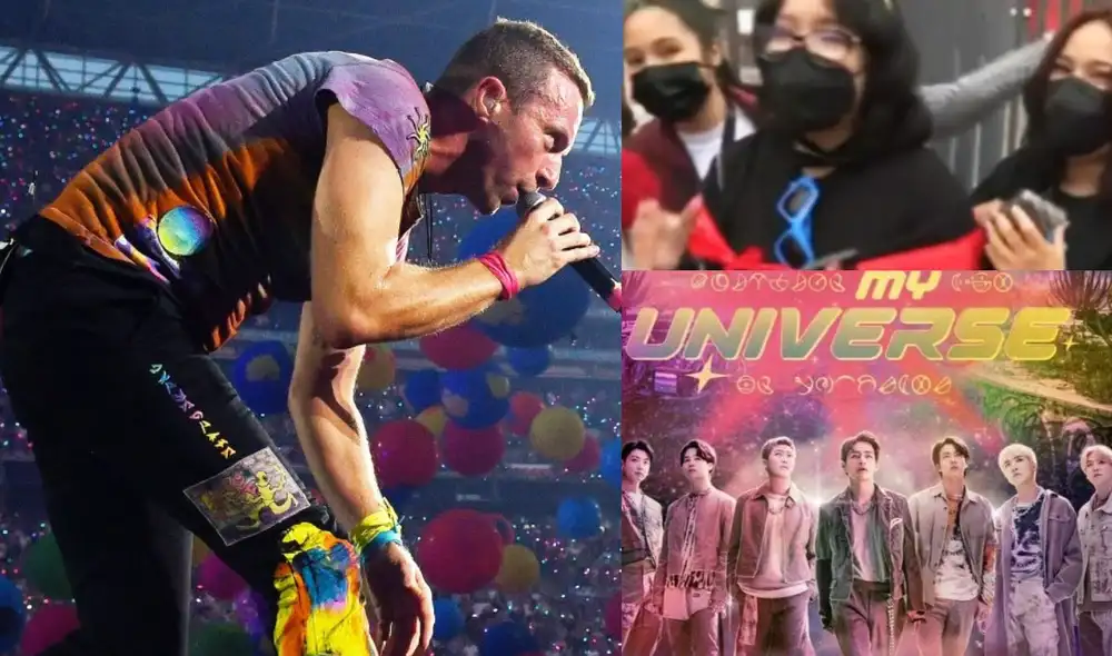 Coldplay presentó "My universe", su colaboración con BTS, como prelanzamiento del álbum "Music of the spheres". Foto: composición LR/Hybe/Parlophone Coldplay presentó "My universe", su colaboración con BTS, como prelanzamiento del álbum "Music of the spheres". Foto: composición LR/Hybe/Parlophone