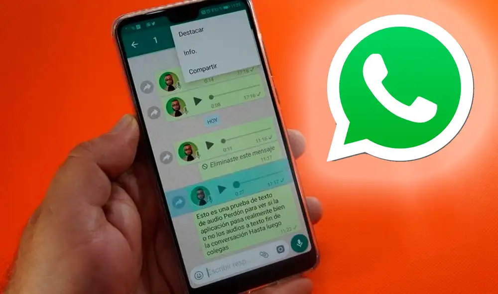 Hay varias apps para transcribir audios de WhatsApp, pero este método no requiere que instales nada. Foto: Androidisis Hay varias apps para transcribir audios de WhatsApp, pero este método no requiere que instales nada. Foto: Androidisis
