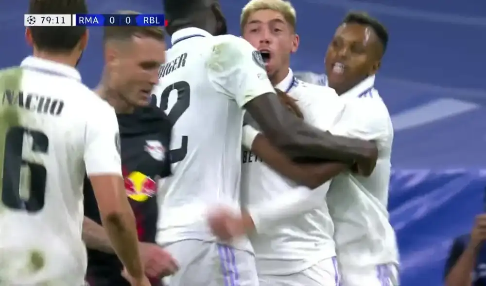 Valverde anotó su primer gol en la Champions League. Foto: captura ESPN Valverde anotó su primer gol en la Champions League. Foto: captura ESPN