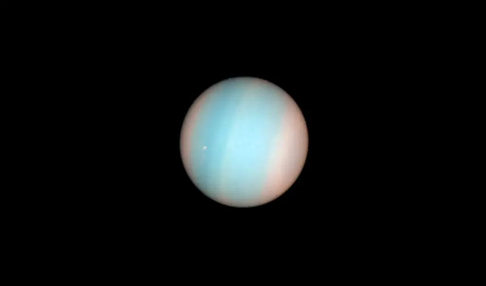 Urano, el séptimo planeta del sistema solar, desapareció en el cielo de Europa, el norte de África y el oeste Asia. Foto: NASA/Hubble Team/Heidi Hammel/Kevin M. Gill