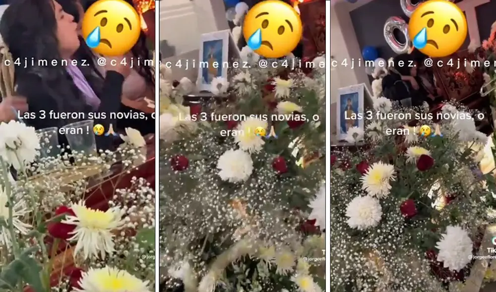 Tres mujeres lloran en el funeral del mismo exnovio. Foto: composición Luis