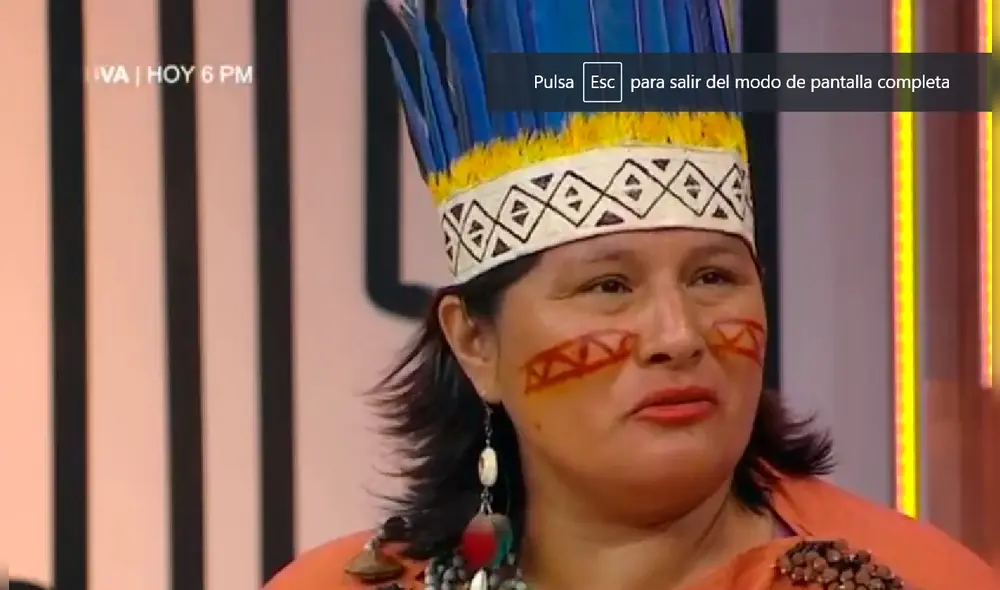 Eva Gómez, defensora de las mujeres Yanesha denunció que puede sufrir represalias por denunciar el hecho publicamente. Foto: ATV. Eva Gómez, defensora de las mujeres Yanesha denunció que puede sufrir represalias por denunciar el hecho publicamente. Foto: ATV.