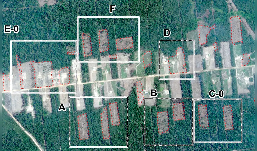 Continúa las denuncias hacia las comunidades menonitas por deforestación ambiental en la Amazonía peruana. Foto: Planet/Skysat, MAAP