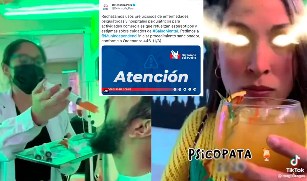 Defensoría señaló que la salud mental es un derecho que debe ser respetado por todos, por lo que este local infringiría las normas. Foto: composición LR/Defensoría/@Magistragos