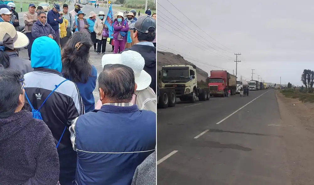 Los pobladores bloquearon la vía e impiden el paso de vehículos. Foto: difusión Los pobladores bloquearon la vía e impiden el paso de vehículos. Foto: difusión