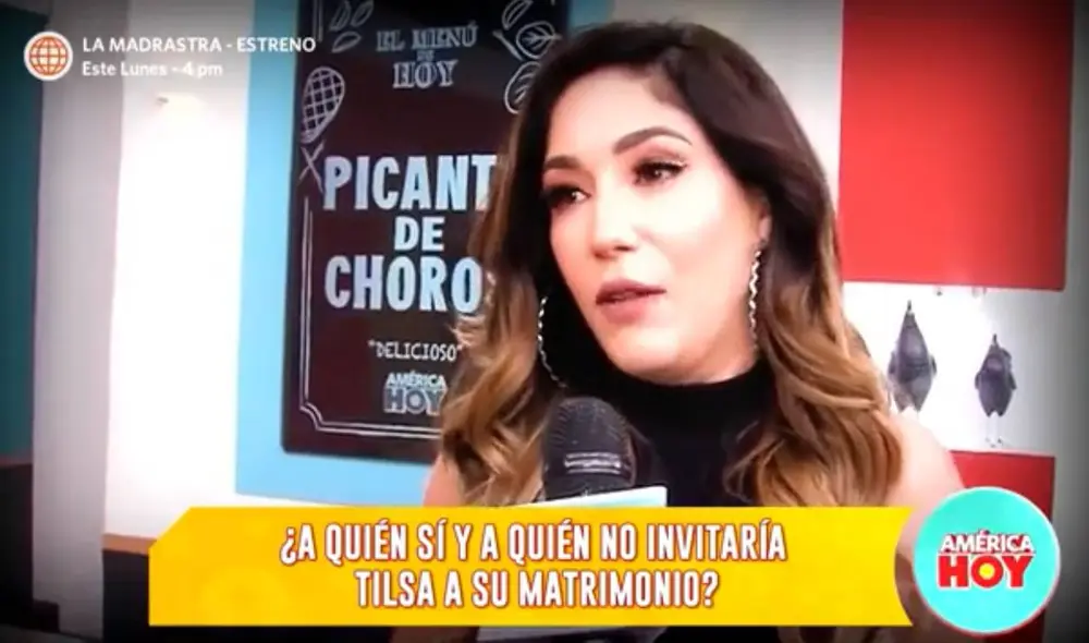 Tilsa Lozano aclaró algunos rumores sobre su matrimonio. Foto: captura de América TV Tilsa Lozano aclaró algunos rumores sobre su matrimonio. Foto: captura de América TV