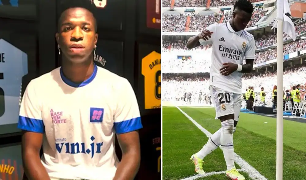 El jugador festejó bailando el último fin de semana tras marcarle al Mallorca. Foto: composición Instagram Vinícius Jr/EFE El jugador festejó bailando el último fin de semana tras marcarle al Mallorca. Foto: composición Instagram Vinícius Jr/EFE