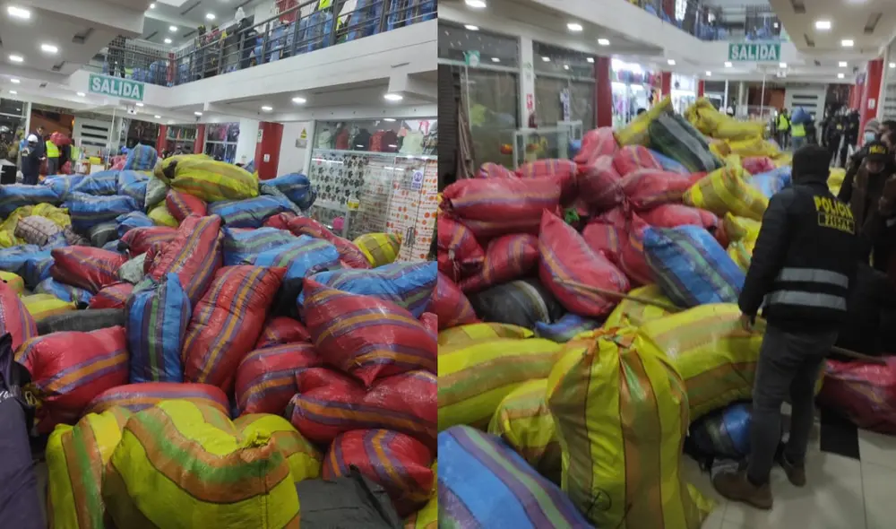 Las 22 toneladas de ropa usada están valorizadas en 1 millón de soles. Foto: PNP Las 22 toneladas de ropa usada están valorizadas en 1 millón de soles. Foto: PNP