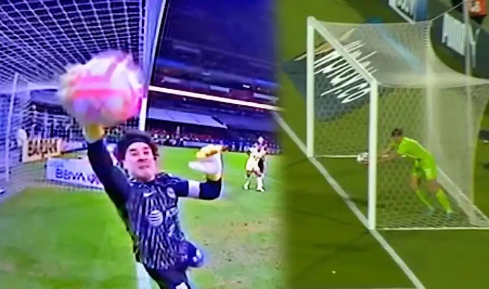 El VAR dictaminó que Memo Ochoa sacó la pelota antes de que ingrese en su totalidad. Foto: captura de TUDN/captura de Movistar Deportes El VAR dictaminó que Memo Ochoa sacó la pelota antes de que ingrese en su totalidad. Foto: captura de TUDN/captura de Movistar Deportes
