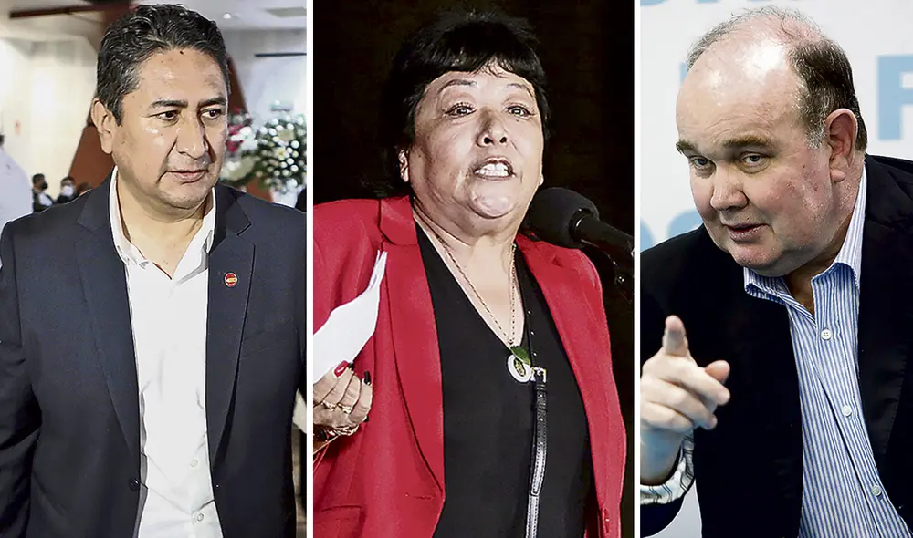 (De izquierda a derecha) Vladimir Cerrón, Patricia Li Sotelo y Rafael López Aliaga. Foto: composición La República