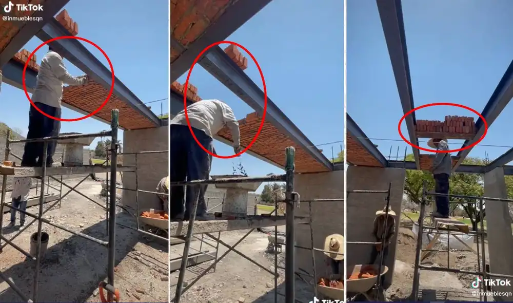 Los albañiles se volvieron tendencia en redes sociales por su atípica manera de construir una casa. Foto: composición LR/captura de TikTok/@inmueblresqn Los albañiles se volvieron tendencia en redes sociales por su atípica manera de construir una casa. Foto: composición LR/captura de TikTok/@inmueblresqn