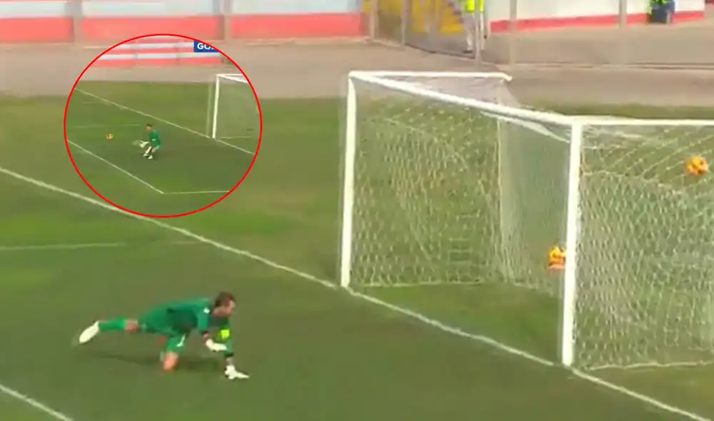 Diego Penny se vio sorprendido por un bote extraño de la pelota. Foto: captura de GolPerú Diego Penny se vio sorprendido por un bote extraño de la pelota. Foto: captura de GolPerú