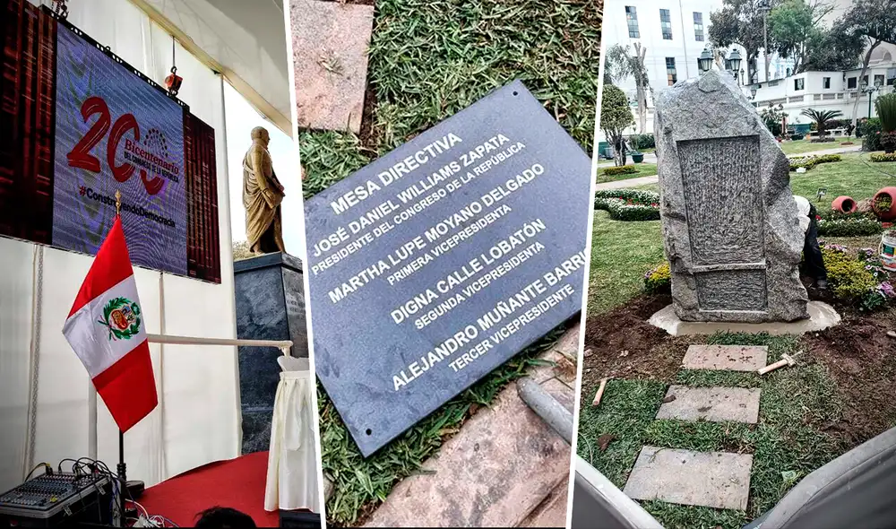 Develación de la placa es parte de los actos por el bicentenario del Congreso. Foto: composición de Gerson Cardoso/La República/URPI-LR