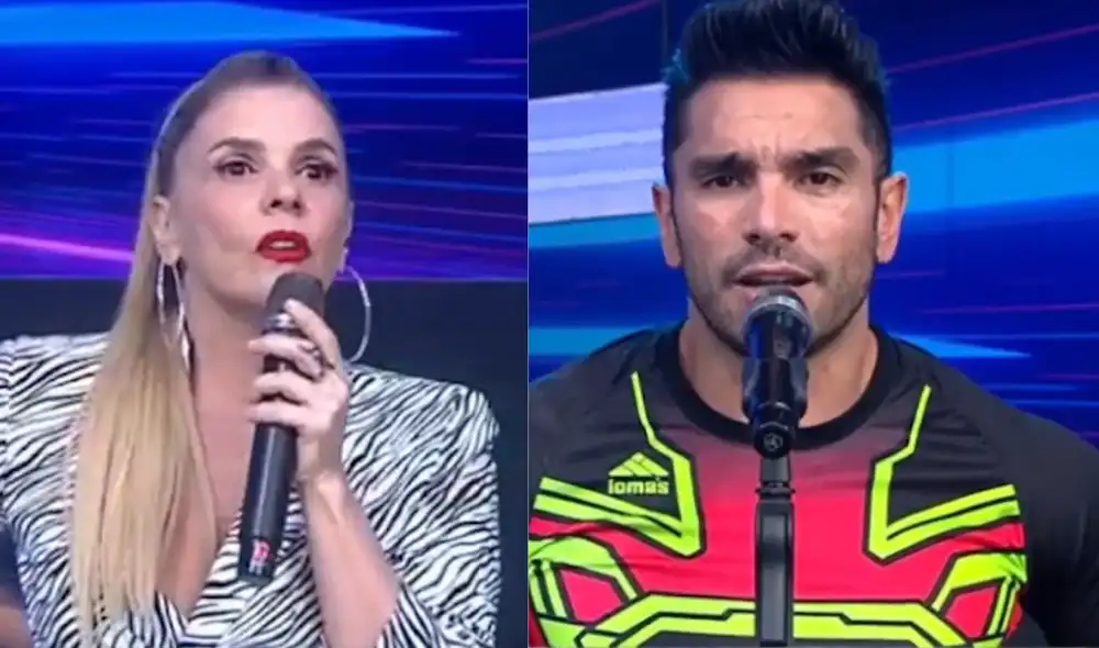 Johanna San Miguel incómoda con los reclamos de Rafael Cardoso. Foto: composición LR/ captura de América TV