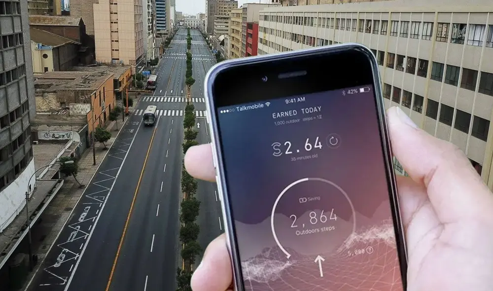 Esta plataforma Sweatcoin cuenta con un podómetro o contador de pasos. Foto: composición LR/Genbeta/Andina Esta plataforma Sweatcoin cuenta con un podómetro o contador de pasos. Foto: composición LR/Genbeta/Andina