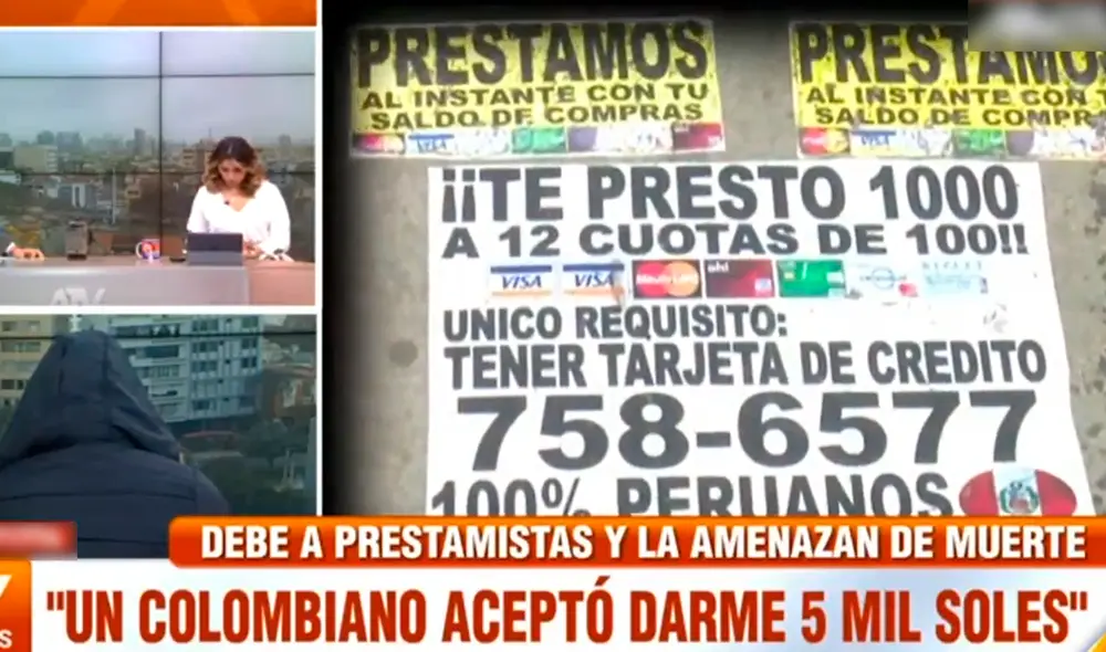 Extorsión en Lima. Cada vez que le llaman para amedrentarla, aseguró que les responde "amablemente" porque tiene miedo. Foto: composición LR/captura de "ATV noticias"