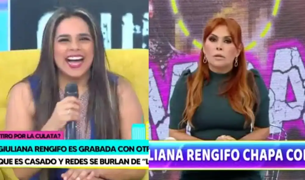 Giuliana Rengifo considera que el ampay fue sembrado. Foto: captura de Willax/captura de ATV Giuliana Rengifo considera que el ampay fue sembrado. Foto: captura de Willax/captura de ATV