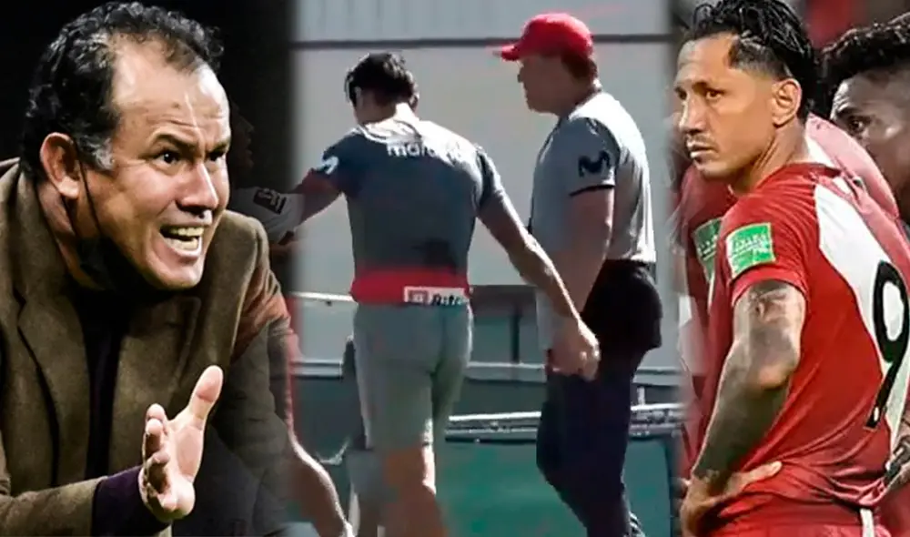 Enérgico reclamo del 'Cabezón' al goleador incaico. Foto: composición LR/EFE/captura América TV Enérgico reclamo del 'Cabezón' al goleador incaico. Foto: composición LR/EFE/captura América TV