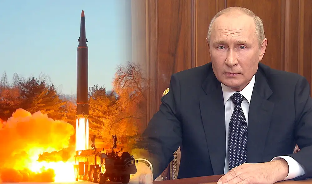 "Quienes intentan chantajearnos con armas nucleares deben saber que la veleta puede girar y apuntar hacia ellos", dijo Putin. Foto: composición LR/ AFP