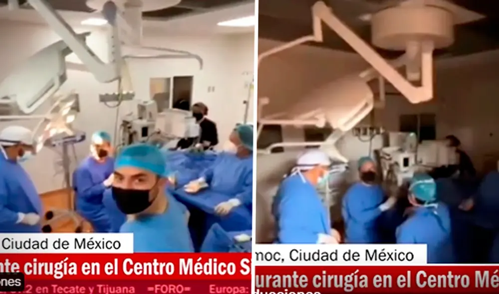 Médicos se quedaron en el quirófano mientras se producía el terremoto de 7.7 en México. Foto: captura video/Foro TV Médicos se quedaron en el quirófano mientras se producía el terremoto de 7.7 en México. Foto: captura video/Foro TV