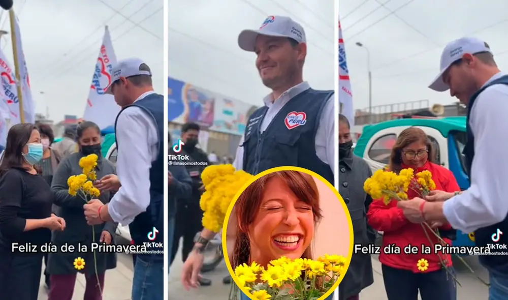 Las mujeres que fueron agasajadas por el candidato a la alcaldía de Lima se mostraron felices y le agradecieron con un abrazo. Foto: composición LR/TikTok/@limasomostodos