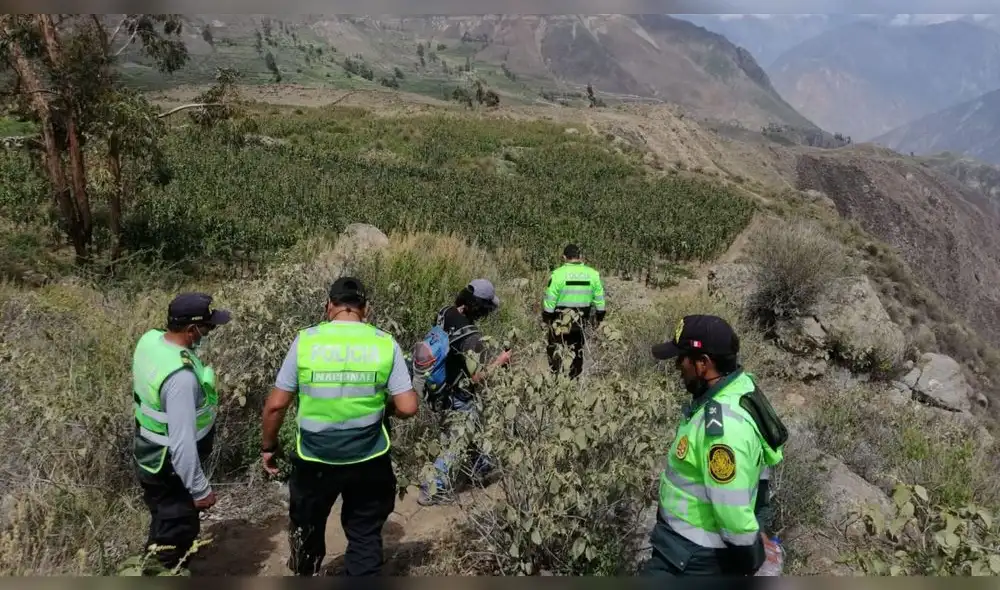 Búsqueda. En la zona hay un reducido grupo de policías buscando a la turista Natacha. Padres están en el Valle del Colca. Foto: difusión