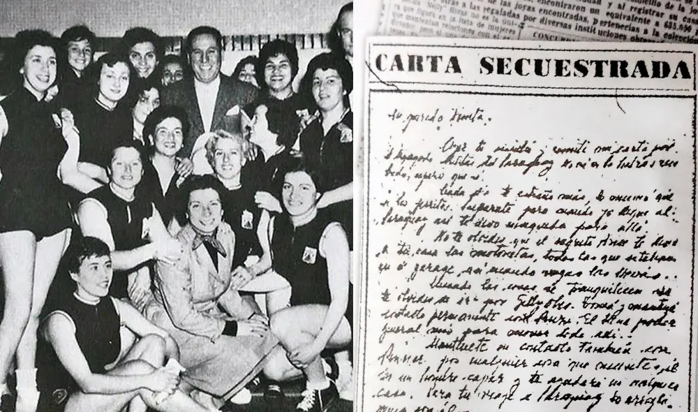 Al lado izquierdo está Perón junto a jóvenes de la UES, y al derecho, una carta que él envió a la menor de edad. Foto: composición LR/Difusión Al lado izquierdo está Perón junto a jóvenes de la UES, y al derecho, una carta que él envió a la menor de edad. Foto: composición LR/Difusión