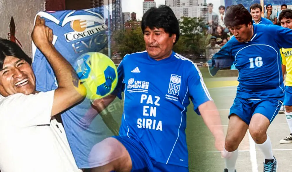 Evo Morales, expresidente de Bolivia, disputó varios encuentros durante sus mandatados presidenciales. Vestía la camiseta número 10. Foto: composición/LR/Fabrizio Oviedo/Kodro Magazine/AFP/ Evo Morales, expresidente de Bolivia, disputó varios encuentros durante sus mandatados presidenciales. Vestía la camiseta número 10. Foto: composición/LR/Fabrizio Oviedo/Kodro Magazine/AFP/