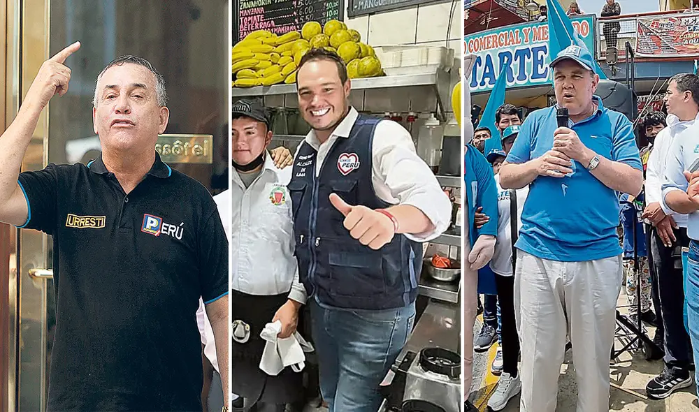 Forsyth. Dejó recorridos para reunión con equipo técnico. López Aliaga. En la zona este, con su inseparable 'Porky'. Foto: composición LR